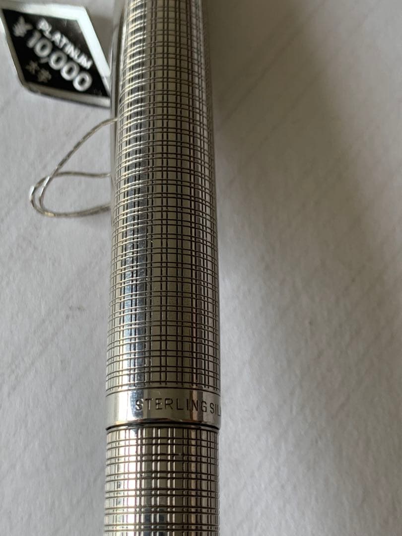 PLATINUMプラチナ スターリングシルバー 万年筆 18KWG ペン先 太字