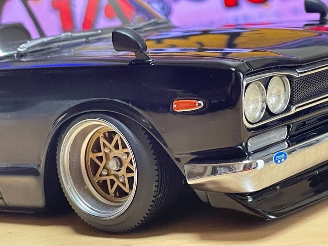 1/12ミニカー　IG ハコスカ GTR スターシャーク深リムカスタム　ブラック