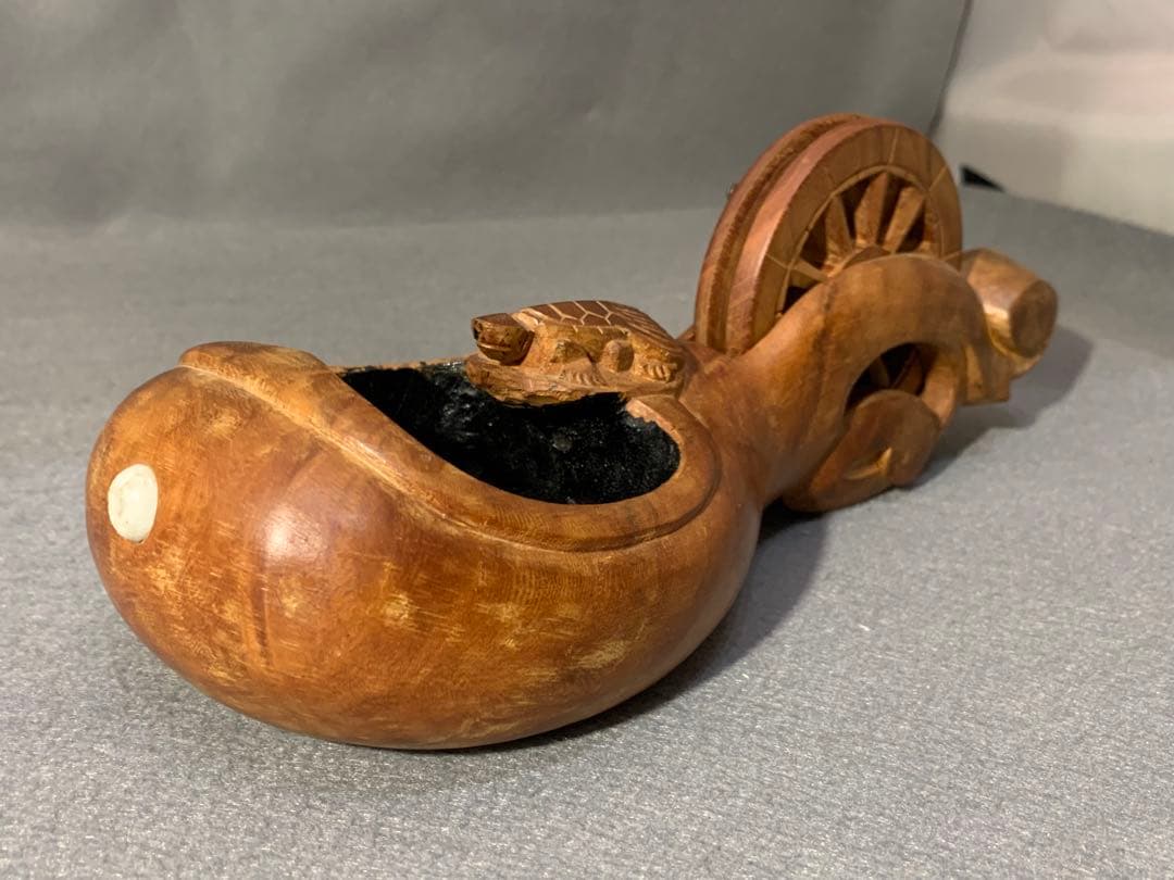 超貴重品 手作り アンチークコレクション 木製墨壺　255mm