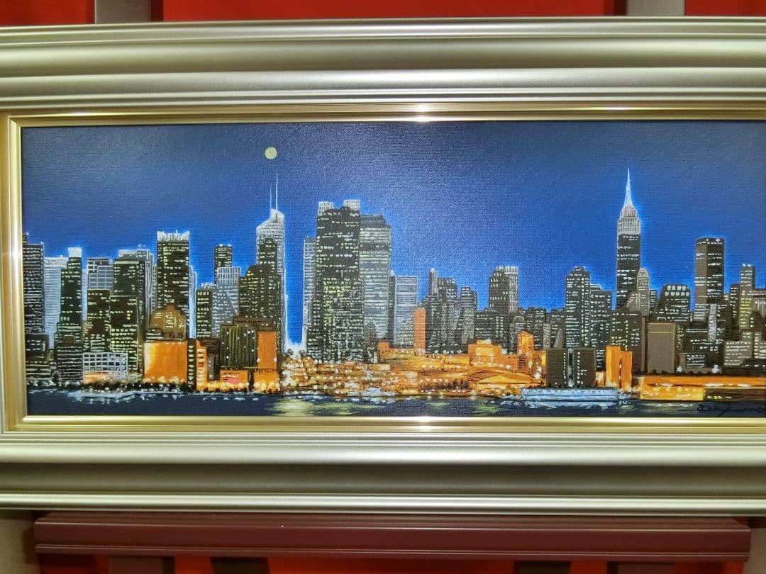【ART】ニューヨーク摩天楼(朝隈敏彦真筆)WF3号