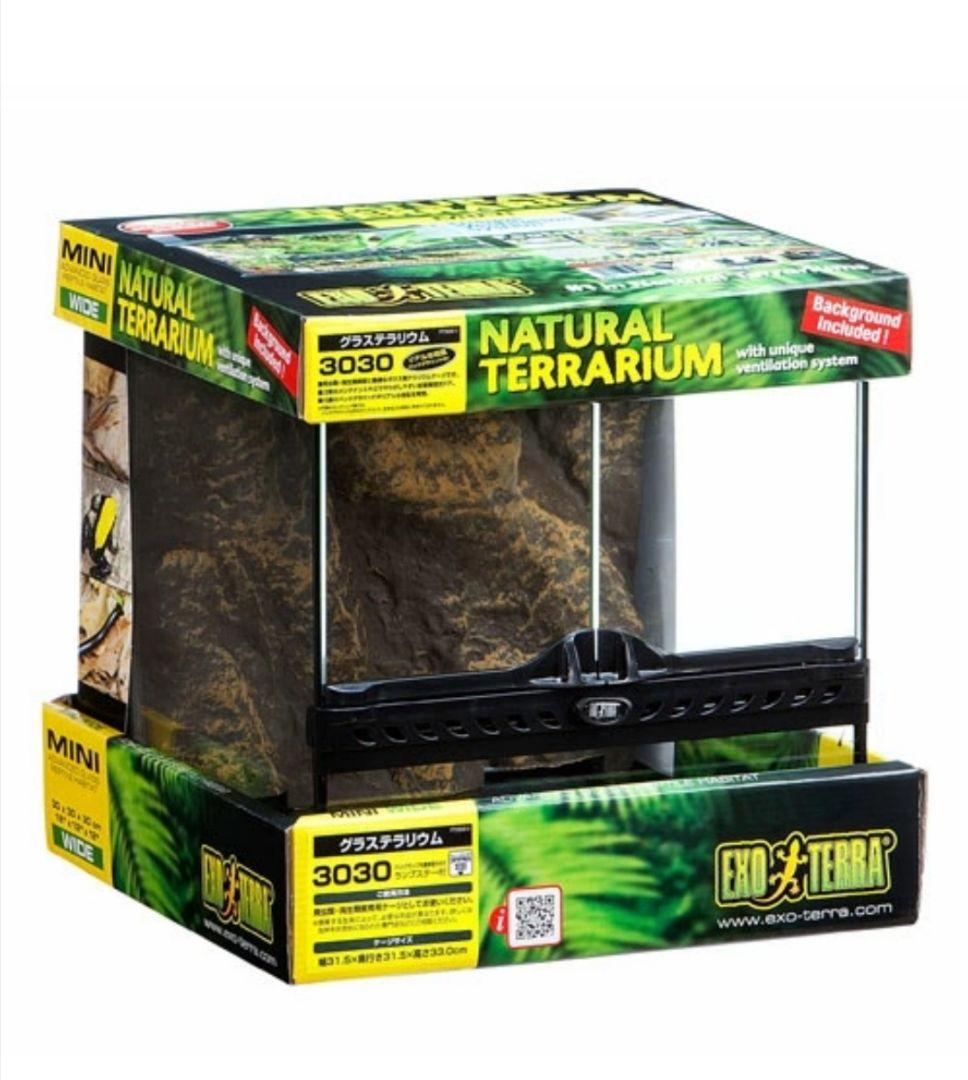 恵翔☆【グラステラリウム3030】爬虫類飼育用ケージ 温度計 ヒーター付き