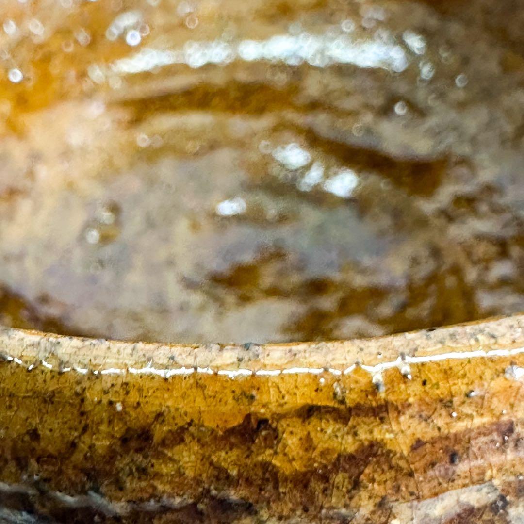 美品 九代 大樋長左衛門作 飴釉 茶碗 大樋焼 高級茶道具 金沢