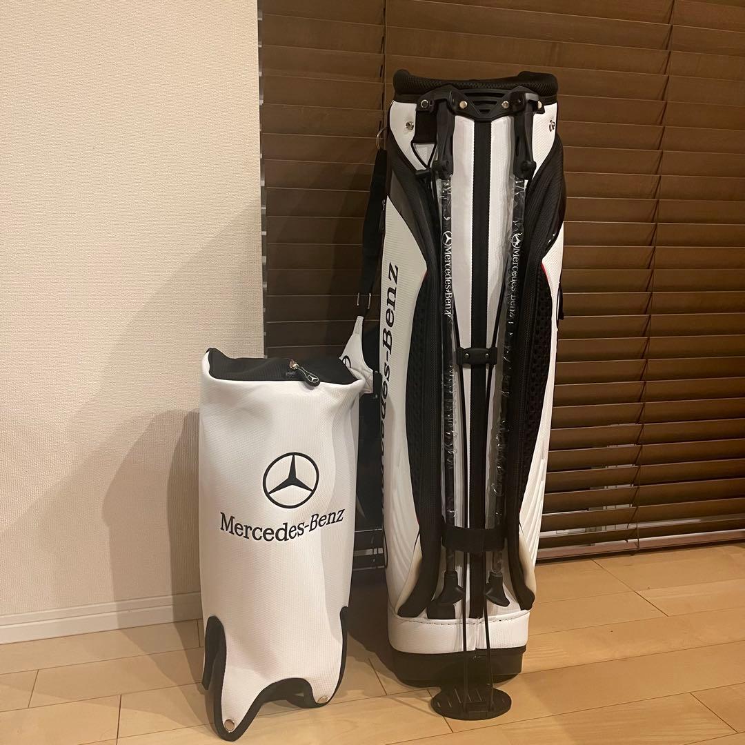 【希少品】 Mercedes Benz ベンツ キャディバッグ ゴルフバッグ 白