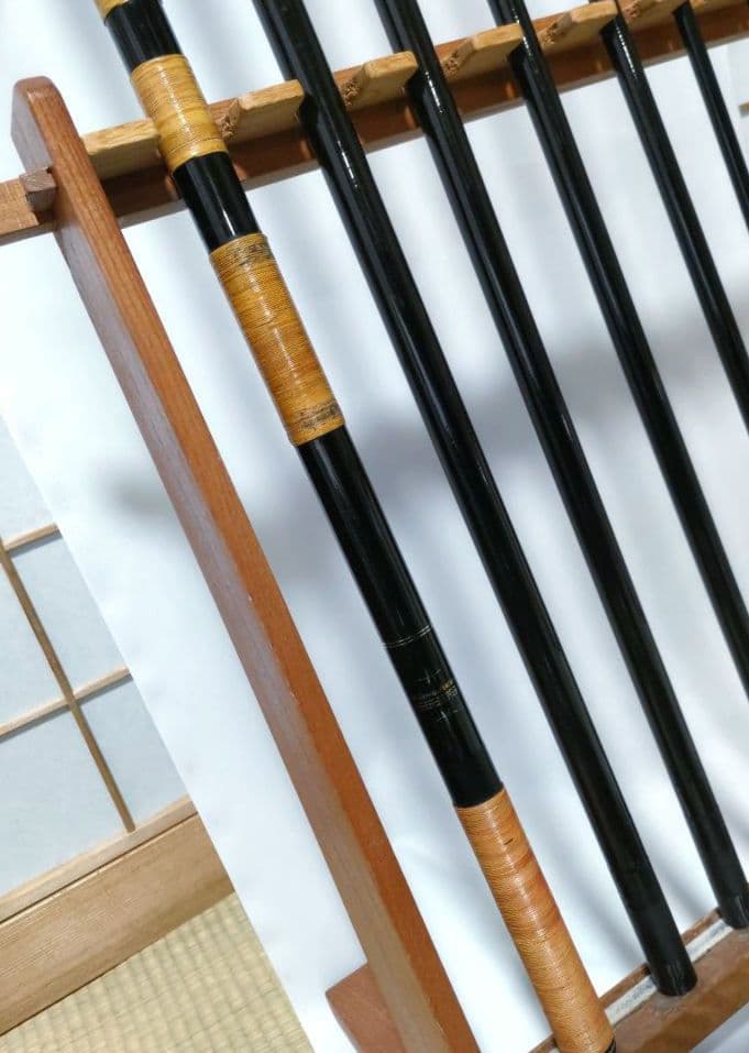 がまかつ廃盤名竿　鮎竿　がま鮎スプラ50　引抜急瀬95/90　箱付き 盛期鮎釣り