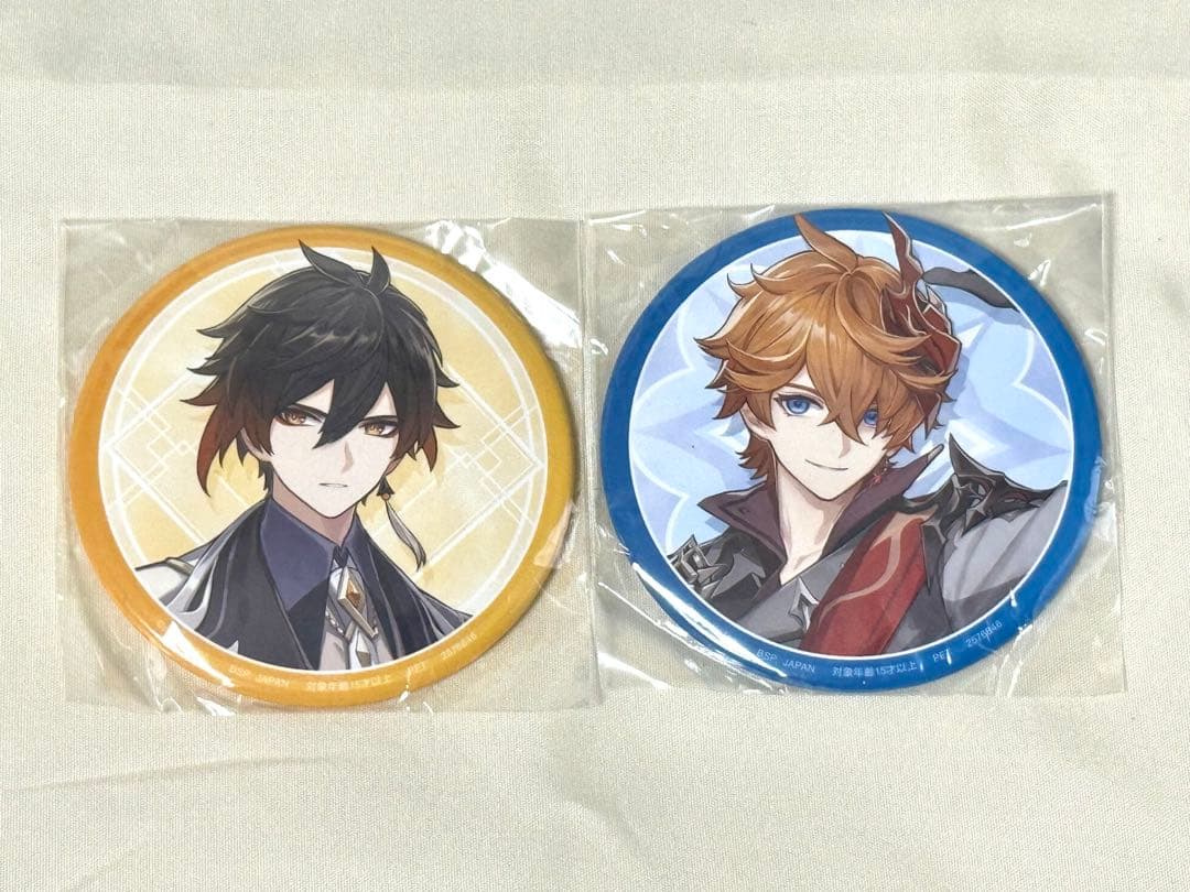 原神 セガ ナムコ プライズ 缶バッジ 鍾離 タルタリヤ