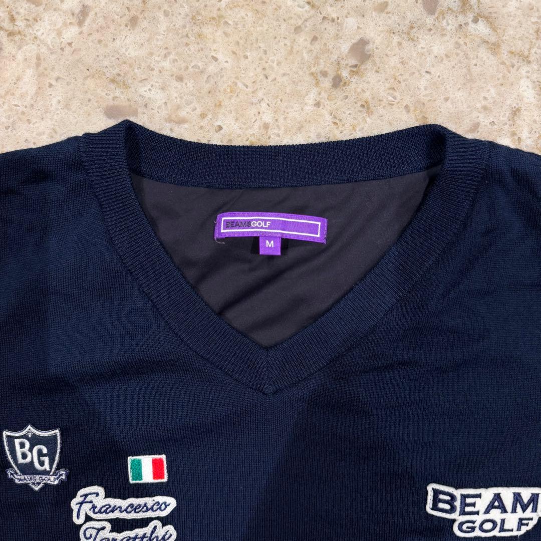 BEAMS GOLF エアシャット 裏付き スフィダンテ 防風 ニット