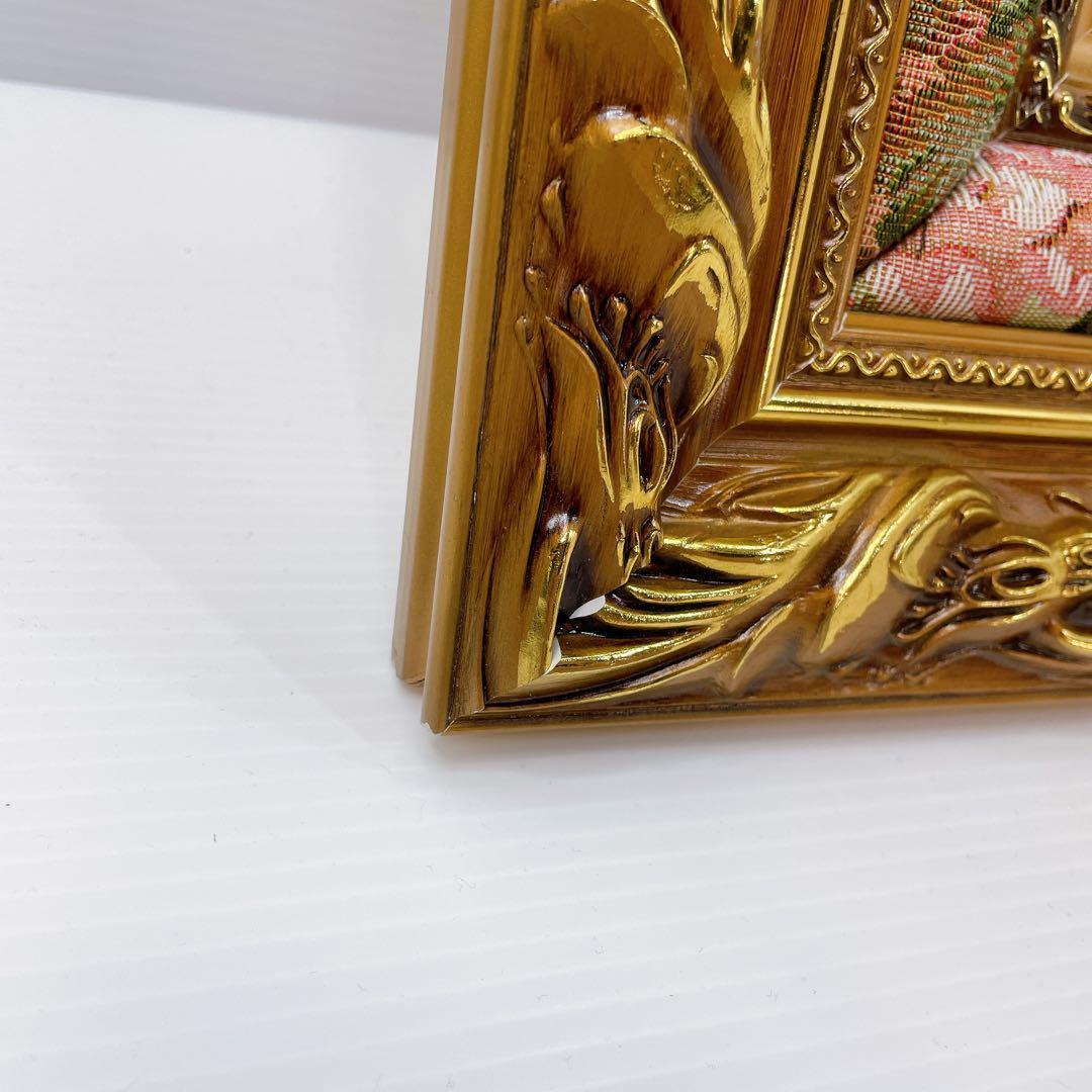 【美品】絵画　『窓から眺める丘』　フランス・ゴブラン織り使用　良質　額絵