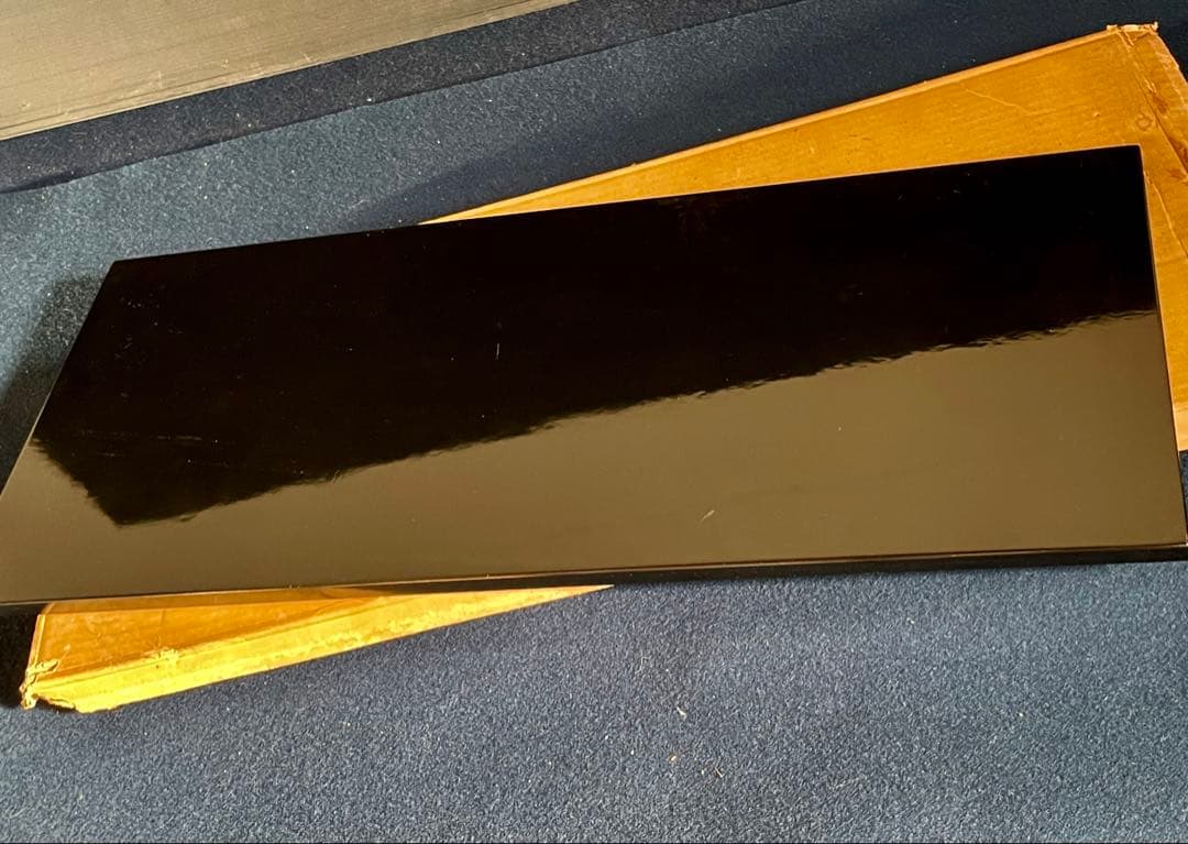 【未使用 美品】「祖」 炉用 真塗 長板 紙箱 茶道具 （1120②）