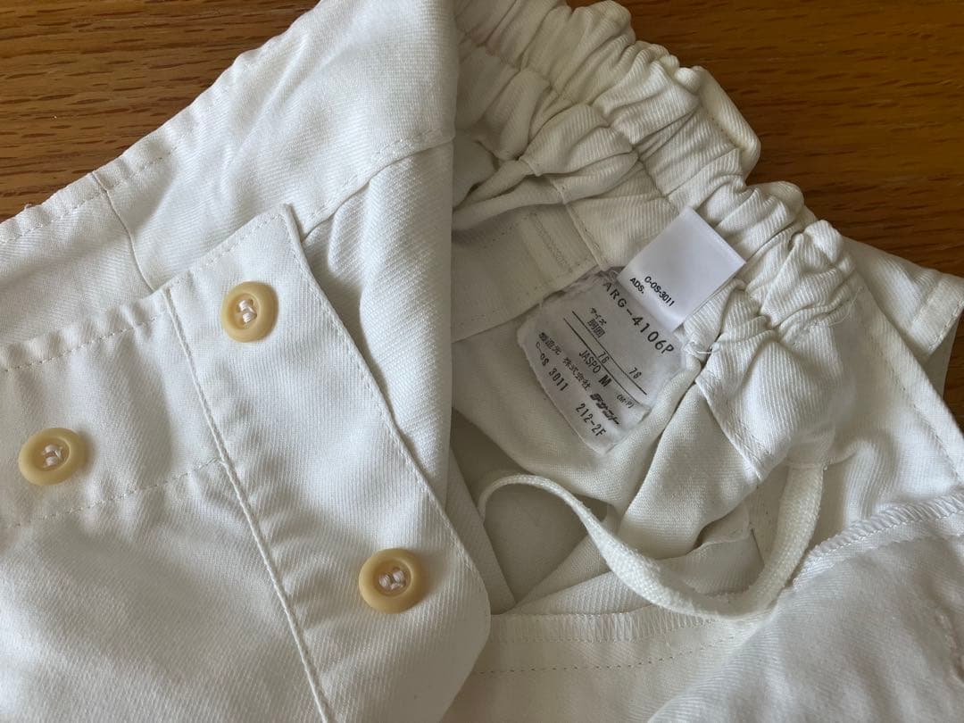 【貴重】アディダス／イングランド型ラグビーパンツ（白・中古）Mサイズ