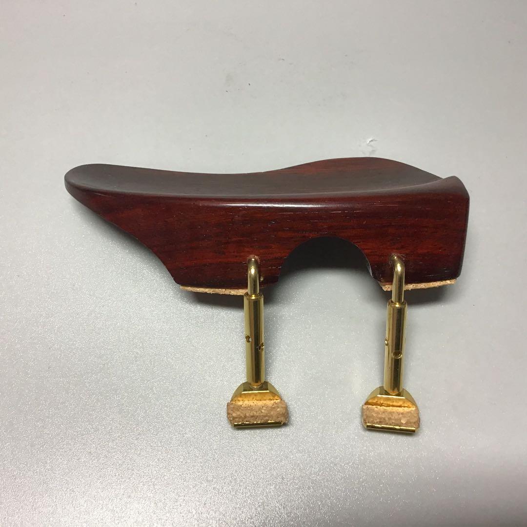 工芸会正会員　松岡裕治による　紅ローズ紫檀　バーバー型　バイオリン顎当