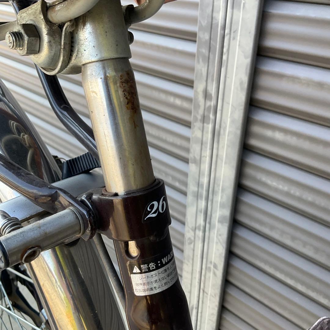 ママチャリ自転車 27インチ 身長155センチから カゴ/鍵/オートライト付き