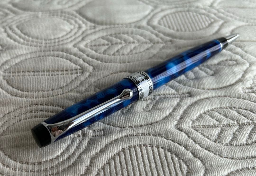 aurora アウロラ　オプティマ　ブルー　青いマーブル模様 ボールペン