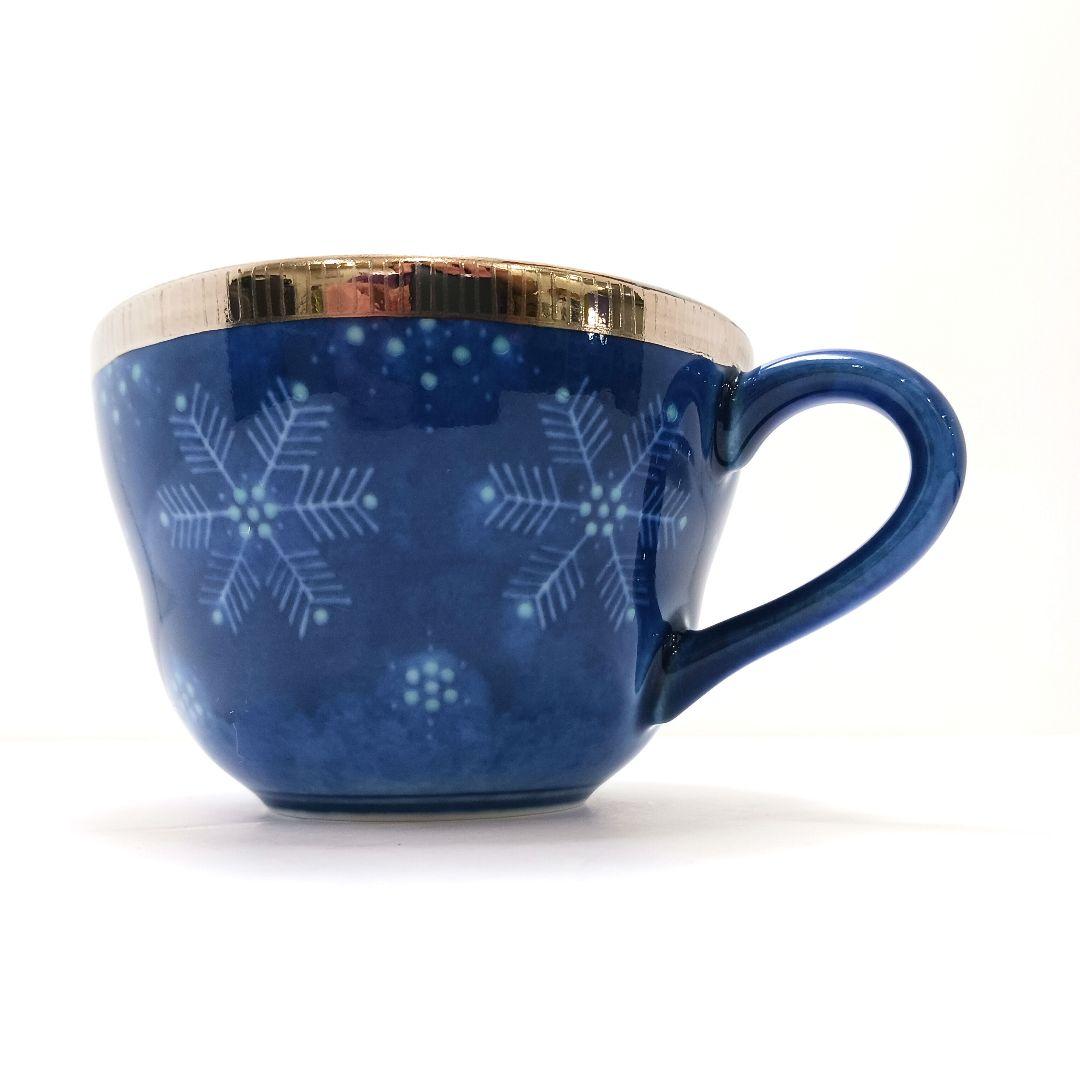 Y2716 十四代 今泉今右衛門造 本人作 色絵吹墨墨はじき 雪文 珈琲碗　#4