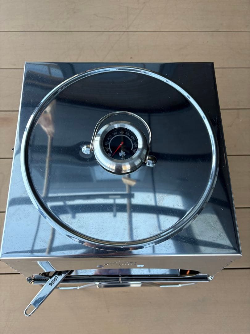 ステンレス バーベキューコンロ 温度計付き