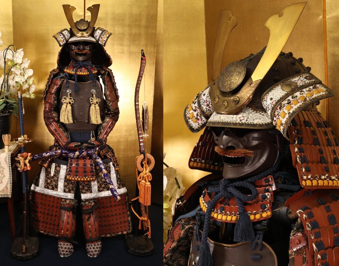 BLACK　BY01　甲冑　具足　着用鎧　龍日輪前立　鎧櫃付き　等身大　現