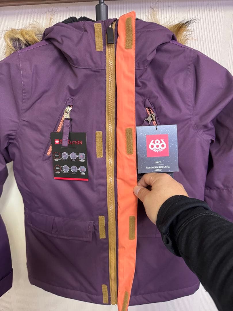 新品未使用686 キッズ用スノーボードジャケット 紫