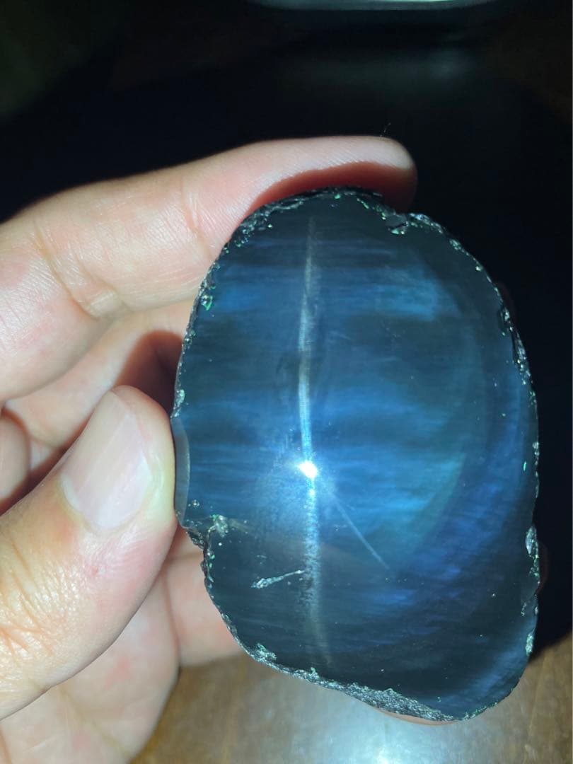 研磨品　十勝石玲瓏　ブルーオーロラ　レインボーオブシディアン