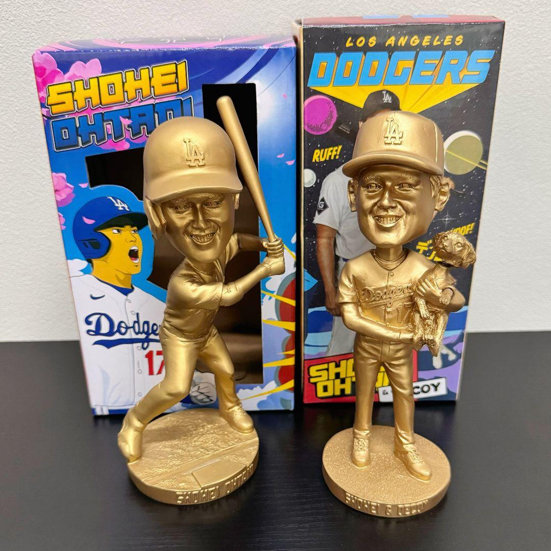 金色　大谷翔平　デコピン　バブルヘッド+ボブルヘッド　ゴールド　ドジャース会員