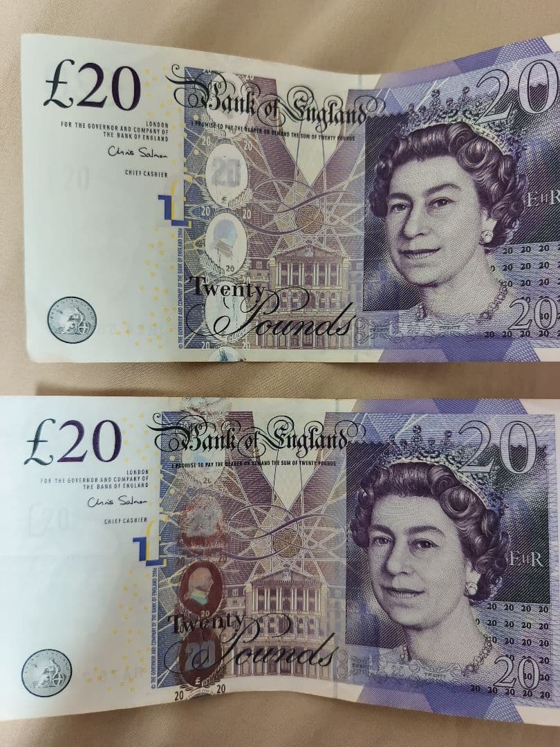 ピ*ム様 【旧紙幣】イギリス 20ポンド札 4枚セット エリザベス女王 コレクシ