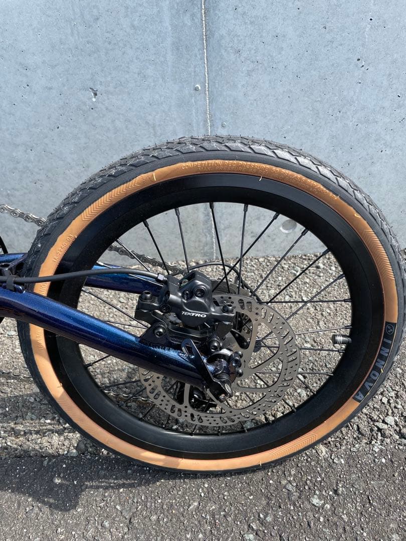 カスタム車　16インチ　折り畳み自転車　クロモリ　油圧ディスクブレーキ