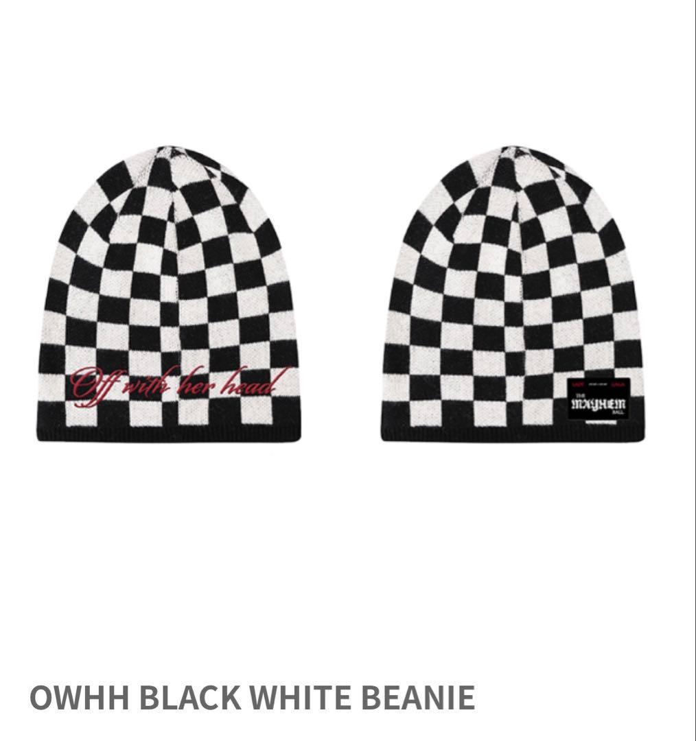 LadyGaga 2026 The MAYHEM 黒×白 ビーニー