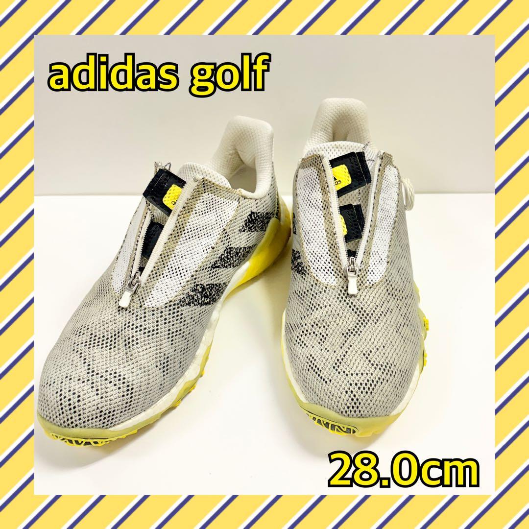 adidas BOAシステム ゴルフシューズ グレー/イエロー 28.0cm