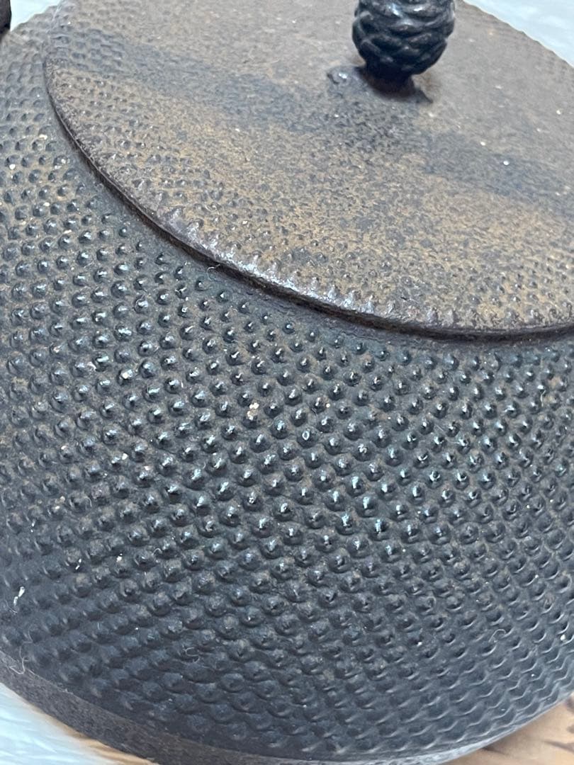 南部鉄器　鉄瓶 あられ模様　アンティーク121