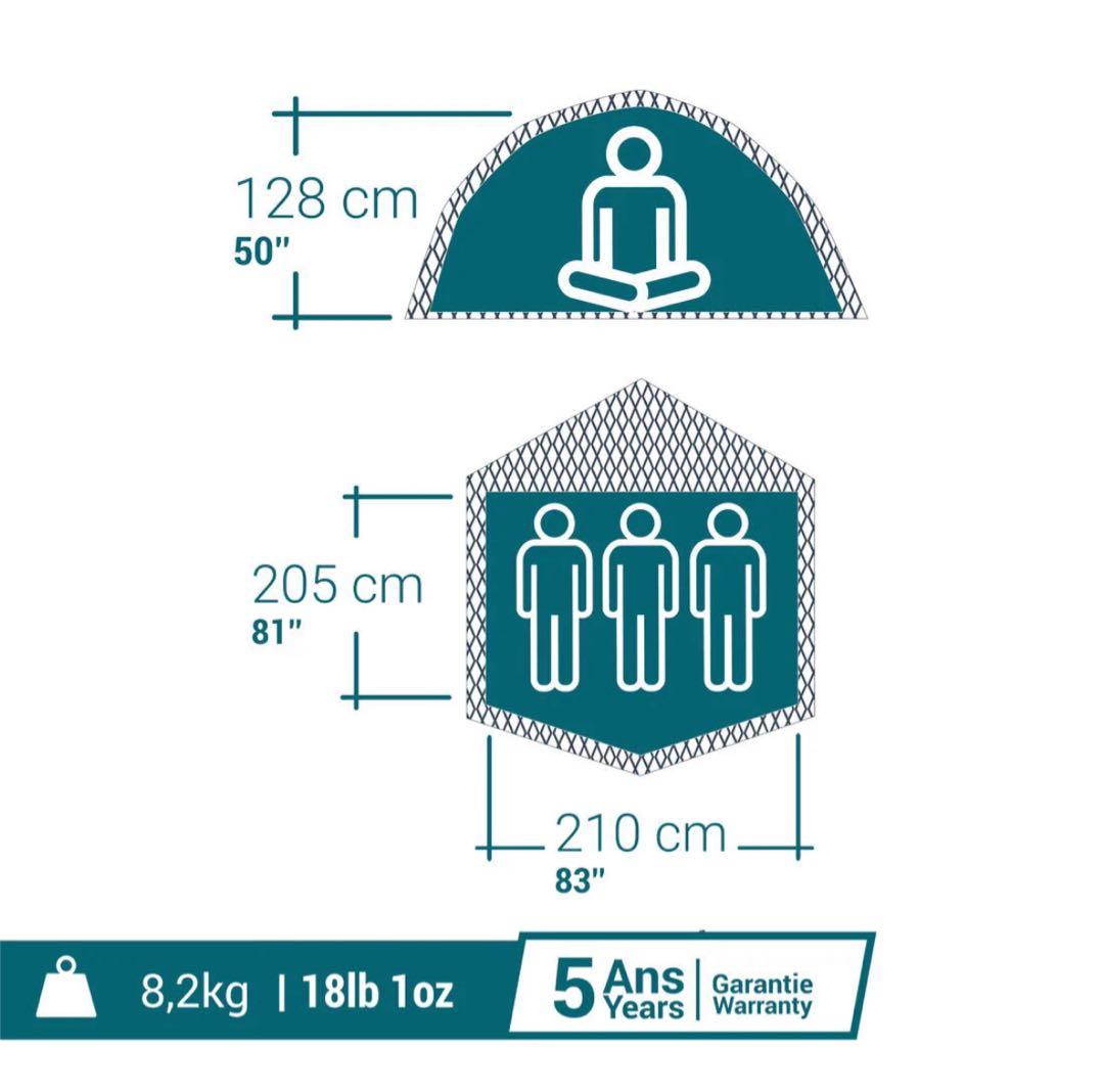 ケシュアSECONDS EASY FRESH&BLACK 3人用