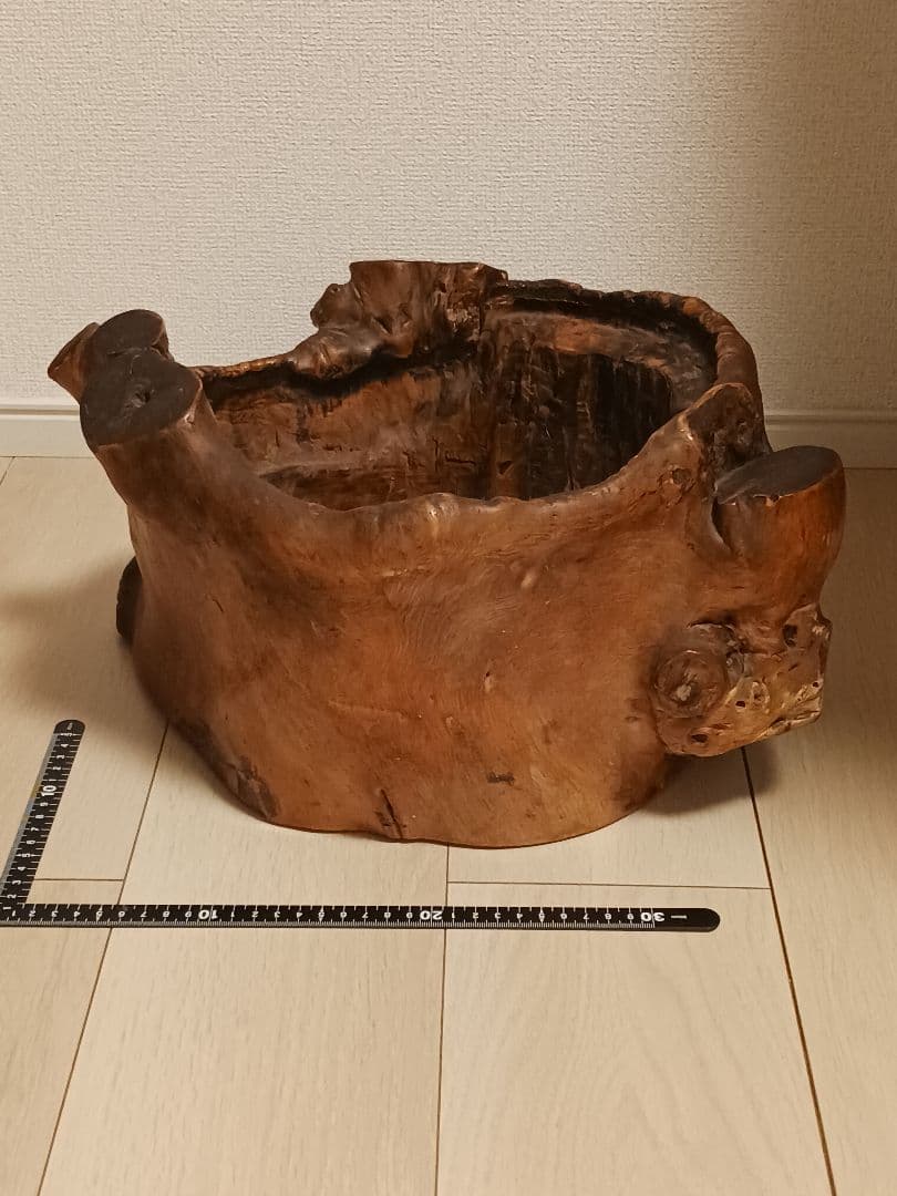 唐木 天然木 切り抜き 切り株 瘤 火鉢 時代物 明治期～大正 根木
