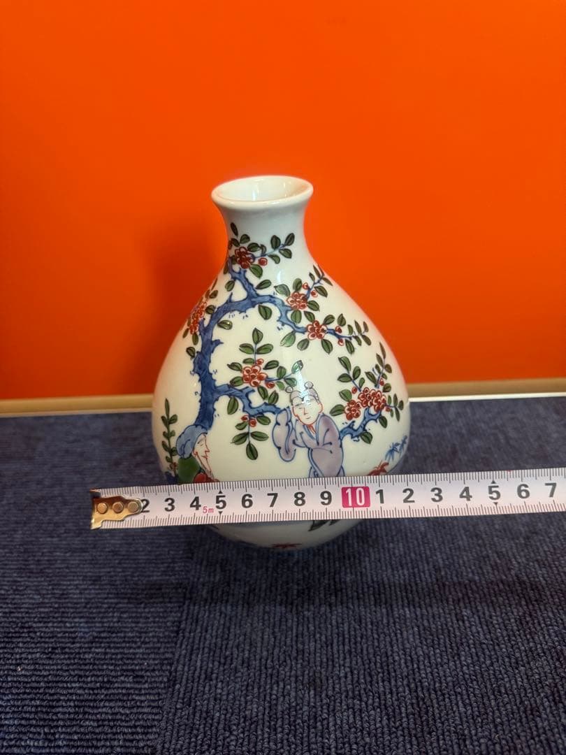 1865  有田焼 源右衛門窯 染錦唐人物絵 花瓶