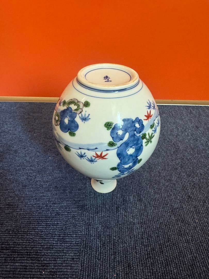 1865  有田焼 源右衛門窯 染錦唐人物絵 花瓶