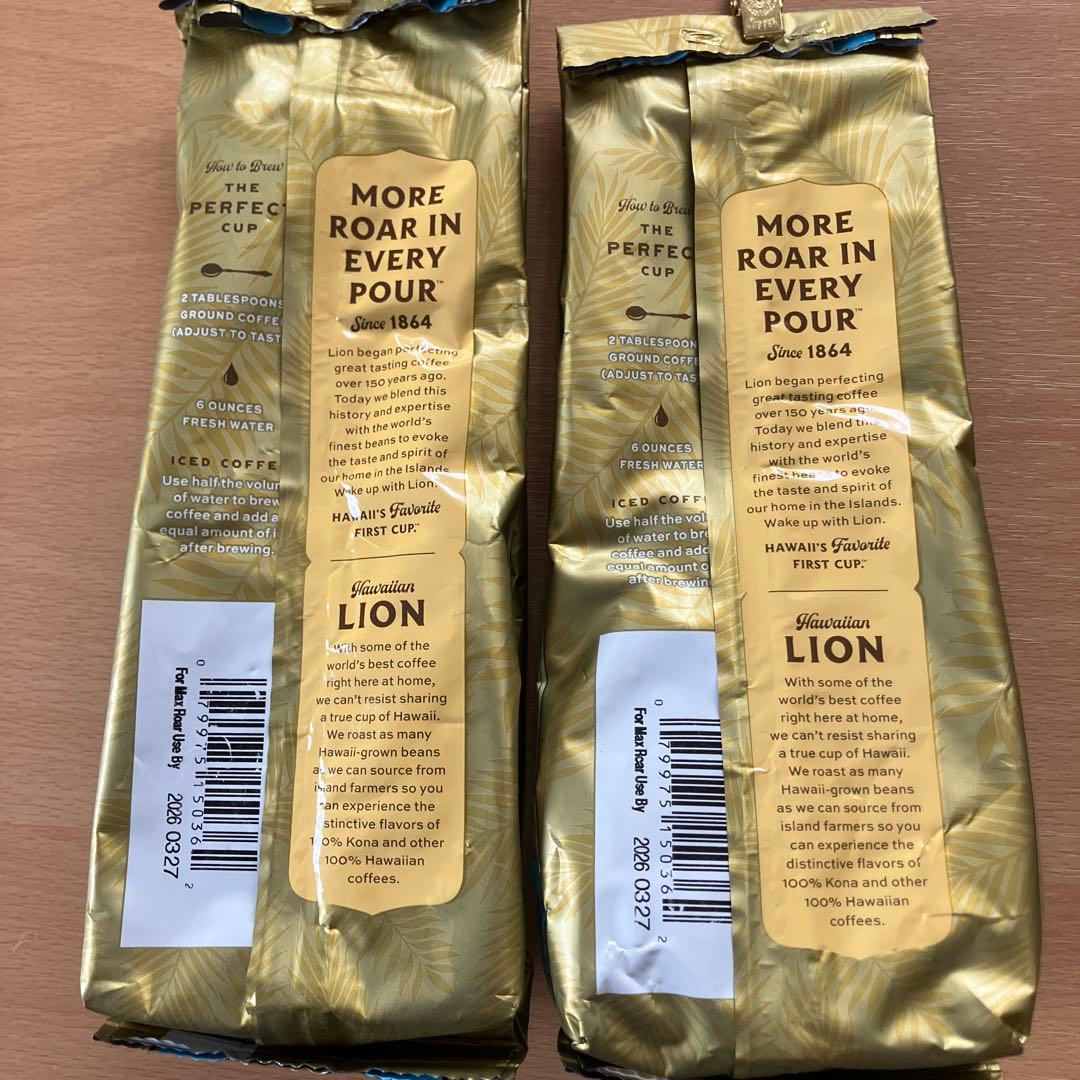 新品　ハワイ限定　LION Coffee Kona 100% (挽き豆2袋)②