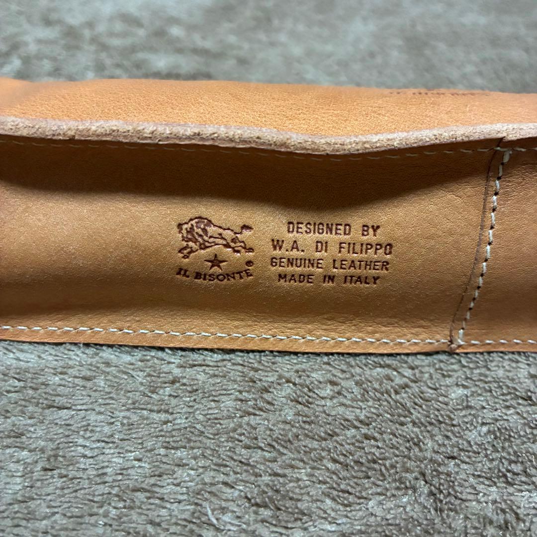 【未使用】IL BISONTE レザー ペンケース ヌメ　保存袋付き