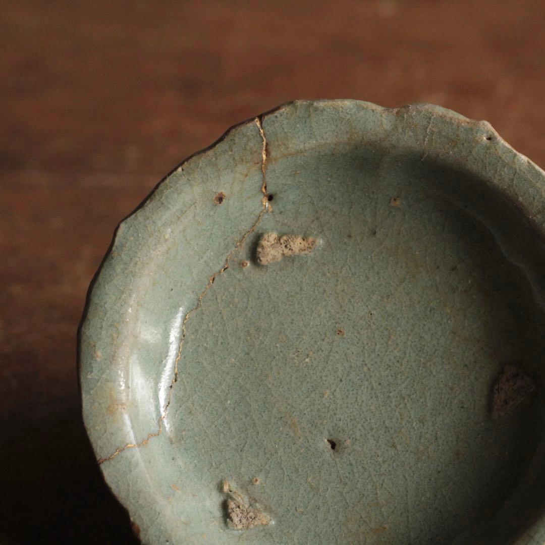 高麗青磁 輪花 平盃 小皿 朝鮮美術 古美術 古道具 アンティーク