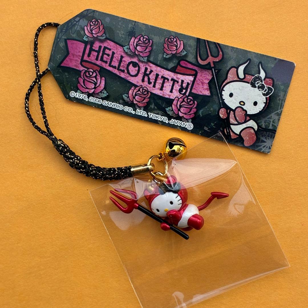 ★超激レア★ハローキティ デビルキティ 赤 5個セット ストラップ 根付 小悪魔