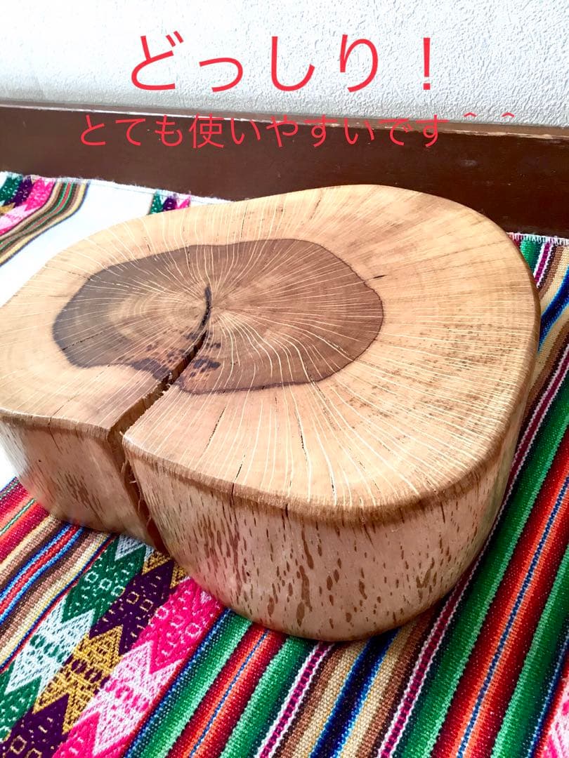 完売 天然樫の木で作成【表は森を感じられるミニちゃぶ台！裏は薪割り台に！】