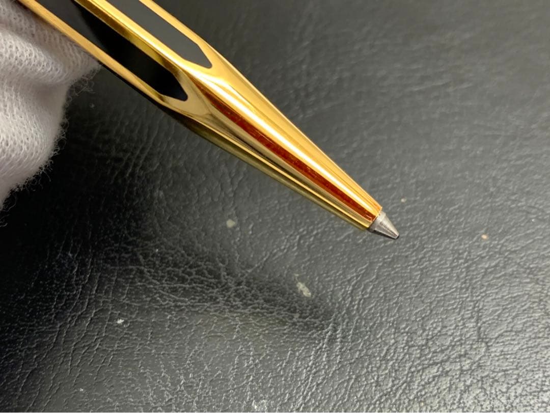 筆記OK良品 カランダッシュ ボールペン ストライプ 金黒 ノック式 青 GP