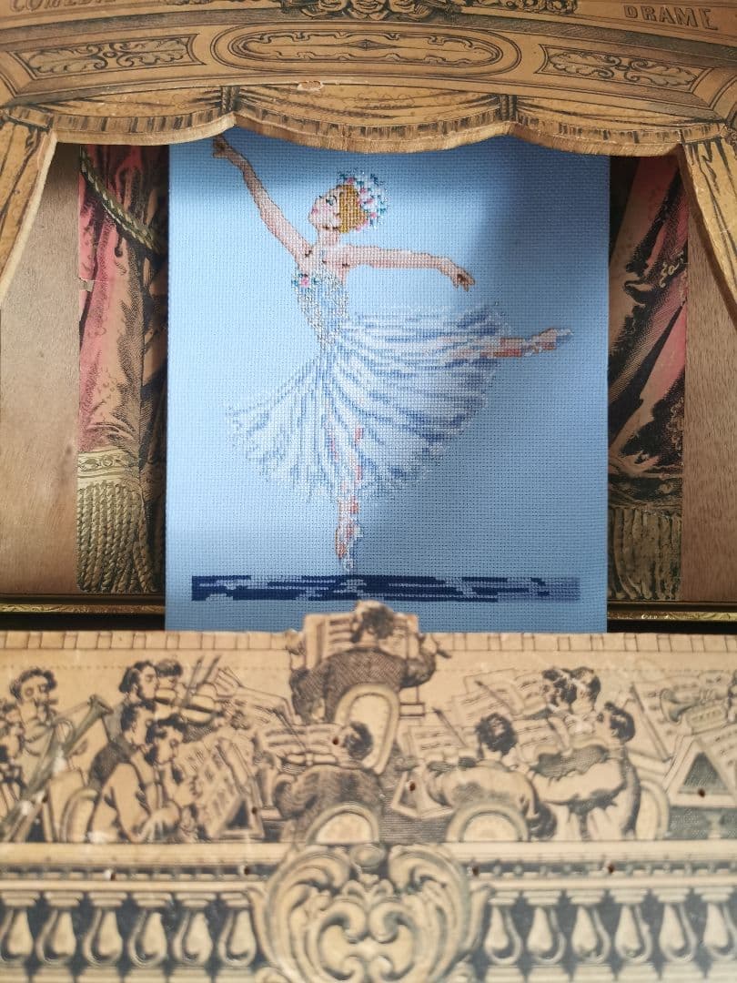 アンティーク イギリス ニードルワーク刺繍ボード プリマドンナ バレリーナ