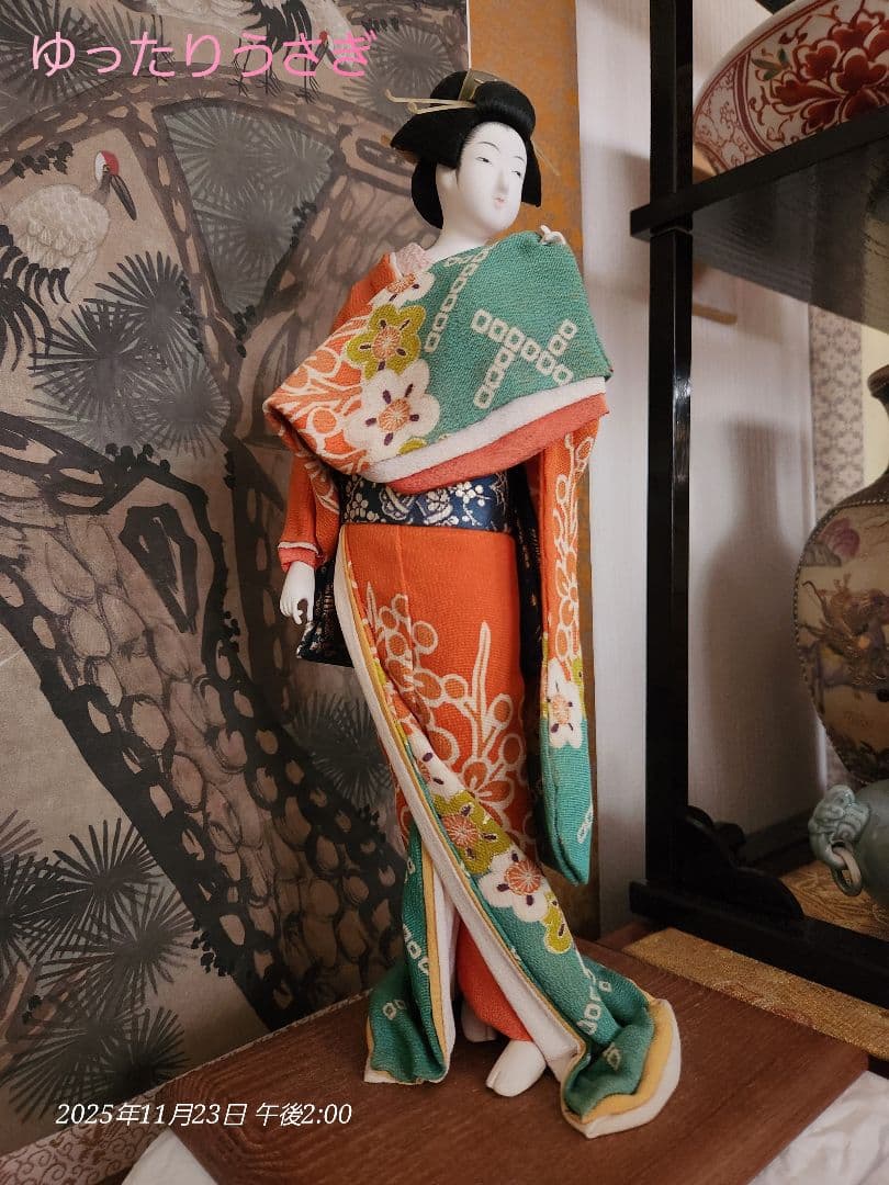 浮世絵美女人形 立ち姿の娘