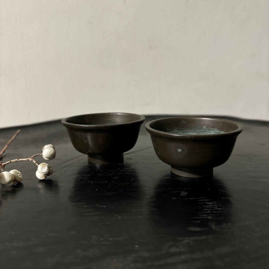 古銅六器 真鍮　盃 ぐい呑み　酒器　仏教美術 古美術 アンティーク　李朝