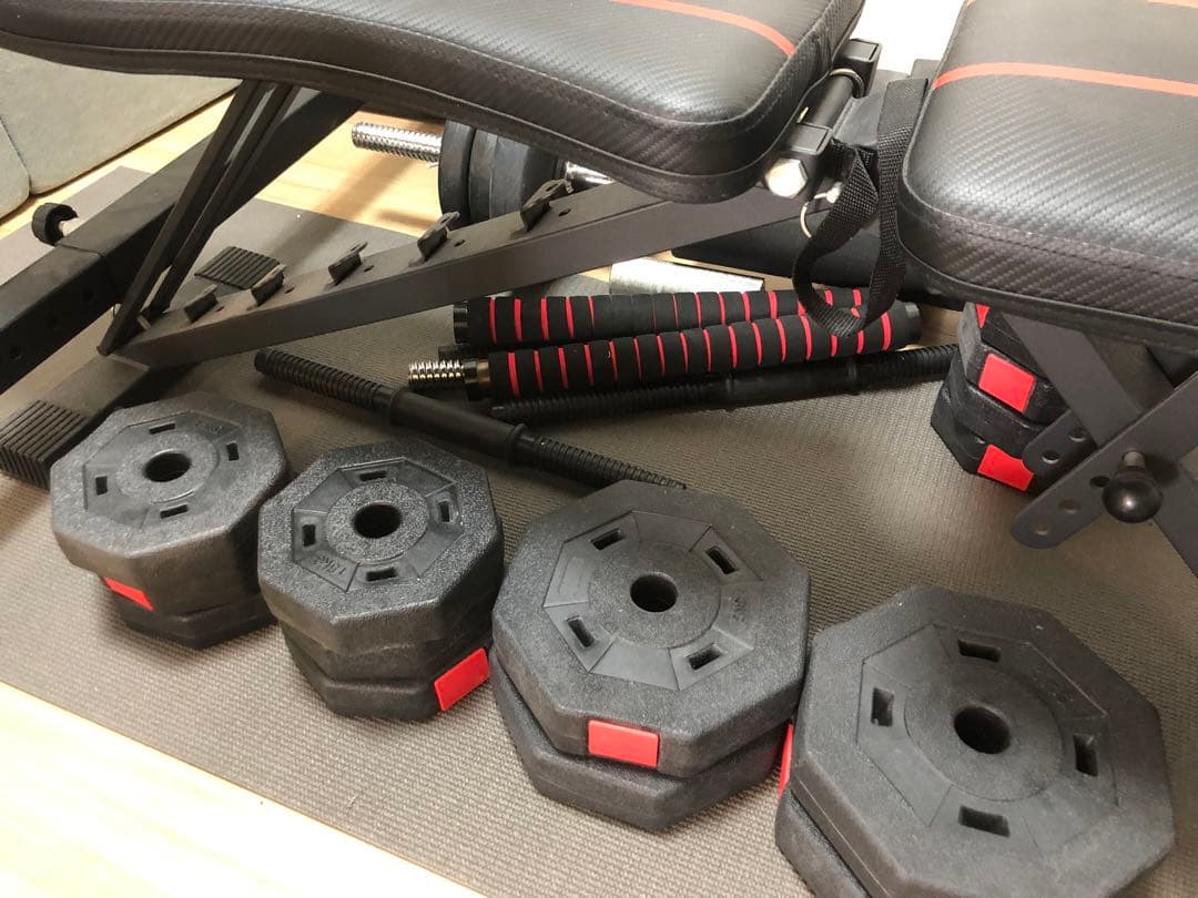 FLYBIRD トレーニングベンチ バーベル付き　ベンチプレス