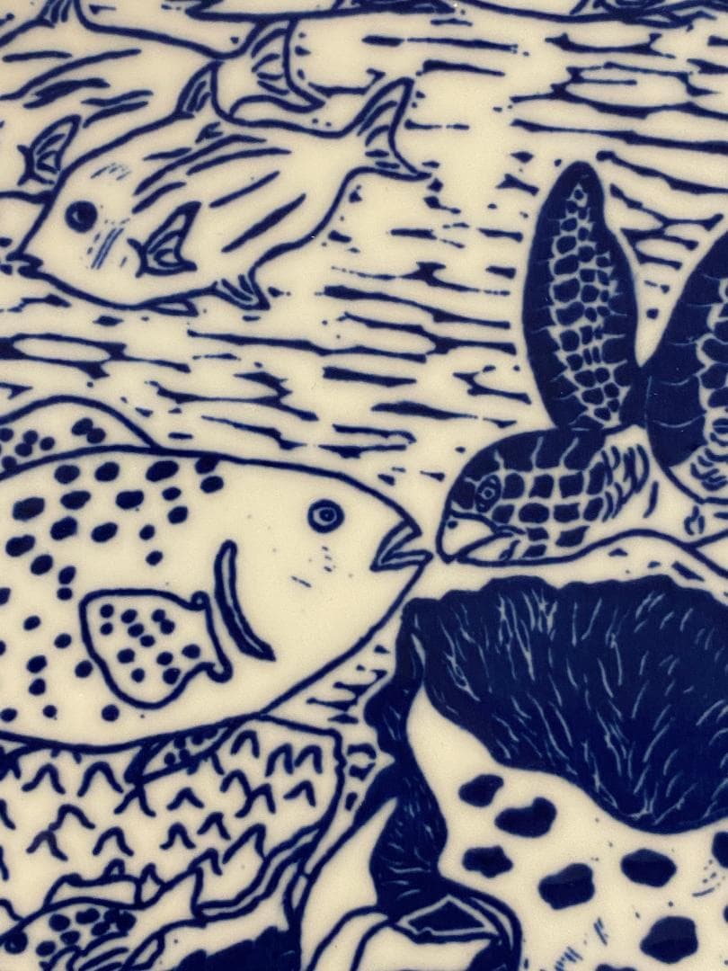 y*a様 平田亘 海の世界 陶板 額装