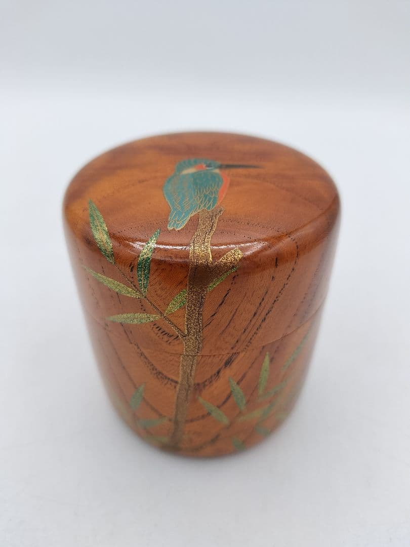 c666 寸胴茶器 﨔 翡翠蒔絵 中村宗悦 木箱 茶道具 古物