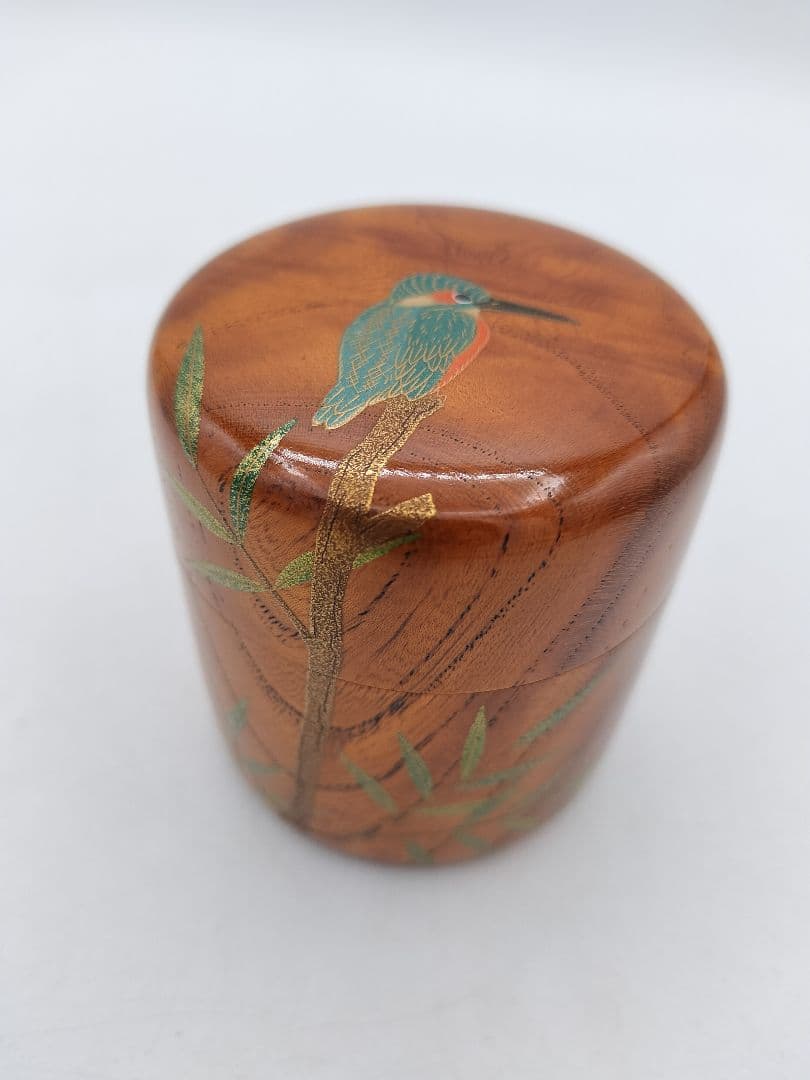 c666 寸胴茶器 﨔 翡翠蒔絵 中村宗悦 木箱 茶道具 古物