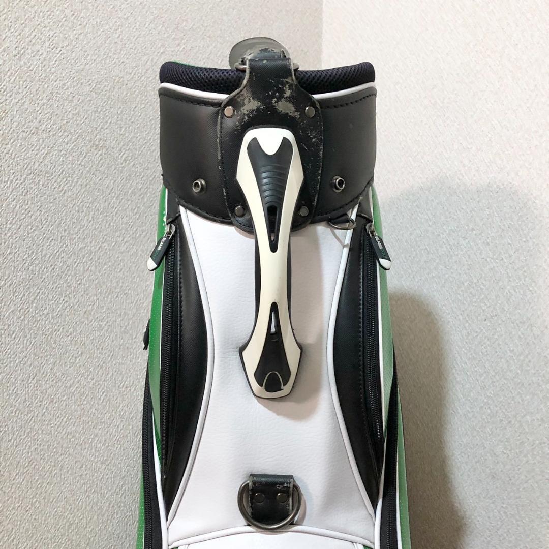 BEAMS GOLF キャディバッグ ホワイト/グリーン カート 5分割