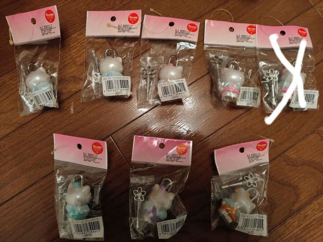 【希少】ハローキティ エンジェル 南京錠 8個セット 平成レトロ （バラ売り可）