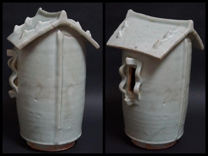 宋時代  青白磁穀倉 置物 影青香炉 越州窯青磁 唐物茶道具 共箱付 古渡