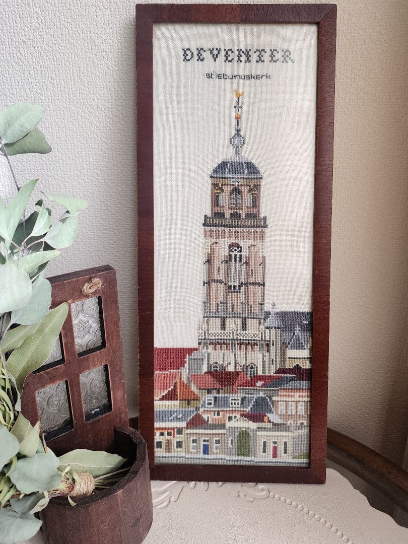 オランダ ヴィンテージ 刺繍 アート デザイン 額装 額縁 アンティーク