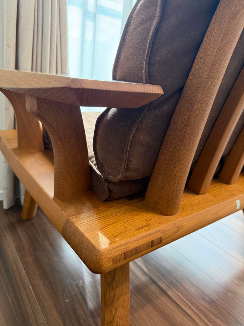 円空 高級 ラウンジチェア アームチェア 座面付き 希少 ローチェア1Pソファ