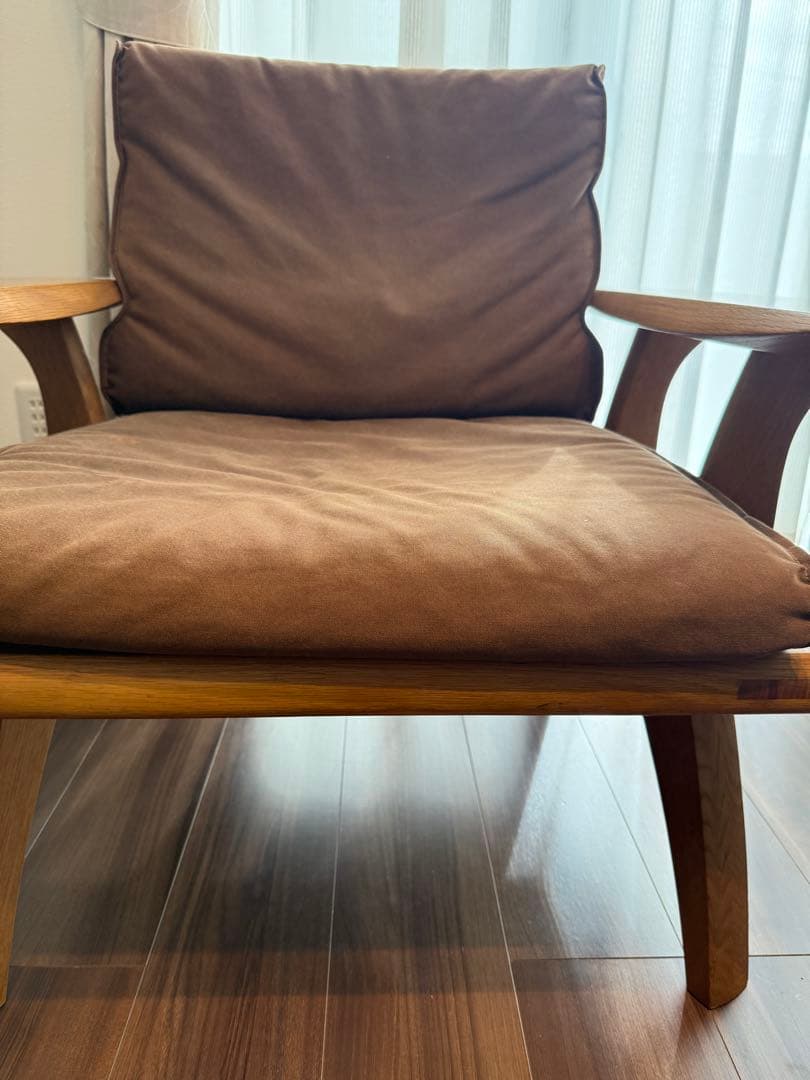 円空 高級 ラウンジチェア アームチェア 座面付き 希少 ローチェア1Pソファ